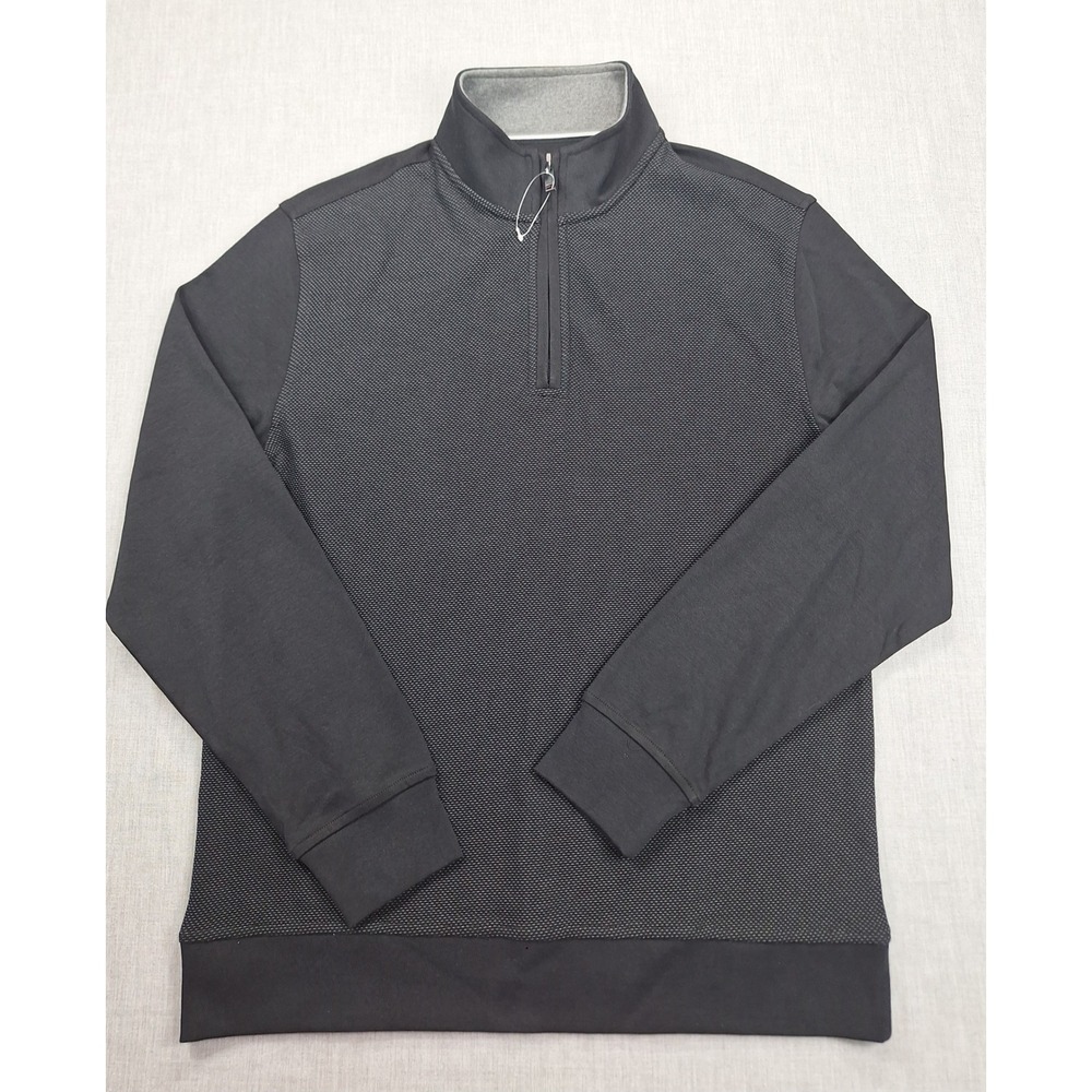 Ted Baker Mens Black Textured Quarter Zip Pullover Mock Neck Sweater Size M